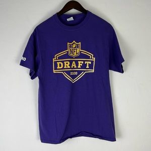 NFL Draft 2020 Purple T-Shirt rare purple logo advertisement lowes used